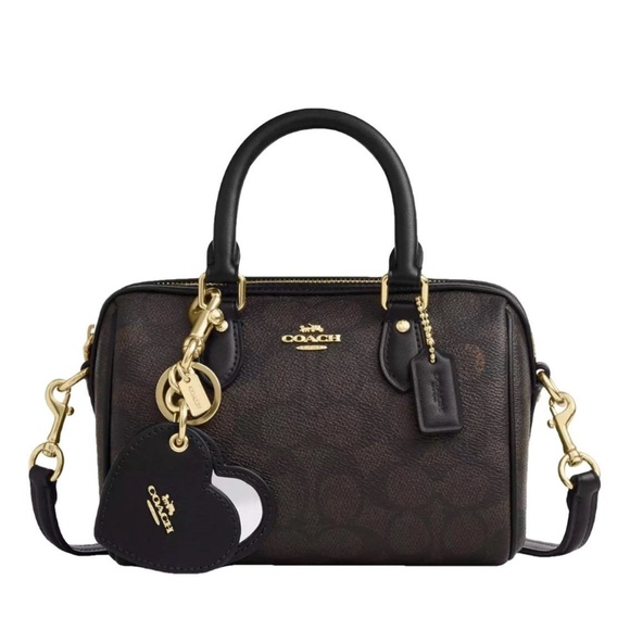 Coach Boxed Mini Rowan Crossbody Bag And Mirror Bag Charm Set CCL59 - Picture 10 of 12